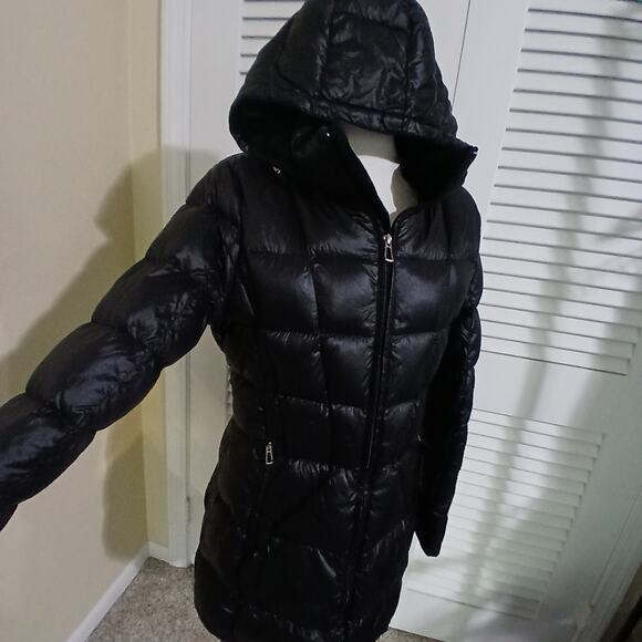 Calvin Klein Packable Lightweight Premium Down Medium Black Quilted Puffer Coat - Picture 3 of 16